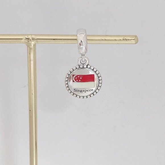 Pandora Singapore Flag Exclusive Dangle Charm Travel Vacation S925 Silver - Picture 6 of 8
